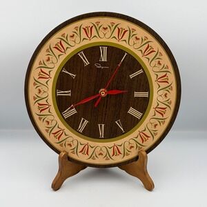 Ingraham Wall Clock Sundberg-Ferar Design Roman Numeral Floral Folk Art 10 inch